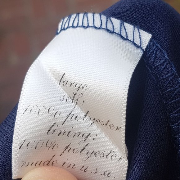 Navy and White Lace Prevett Strapless Dress L - Picture 5 of 5